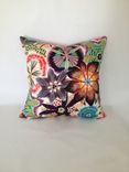 Italian Hand Painted Floral Print Sateen Pillow Cover 2 small