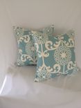 Light Blue And White Floral Cotton Pillow Cover 3 small