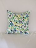 Blue And Green Floral Print Cotton Pillow Cover 1 small