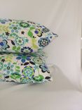 Blue And Green Floral Print Cotton Pillow Cover 3 small