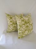 Biko Leaf Green And White Cotton Pillow Cover 1 small