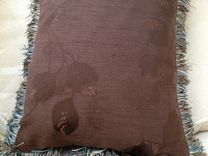 Chocolate Brown Jacquard Pillow Cover 3 small