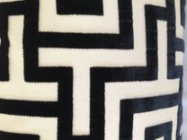 Black Silky Velvet With Geometric Pattern Pillow Cover 3 small