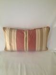 Set Of 2: Red And Gold Stripped Silk Pillow Covers 1 small