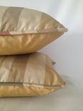 Set Of 2: Red And Gold Stripped Silk Pillow Covers 3 small
