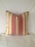 Set Of 2: Red And Gold Stripped Silk Pillow Covers 1 small