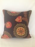 Black And Red Brocade Floral Pillow Cover 2 small