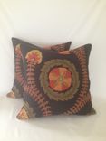 Black And Red Brocade Floral Pillow Cover 4 small