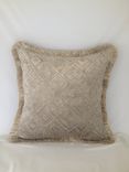 Silky Velvet Tan With Geometric Pattern Pillow Cover 2 small