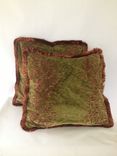 2 Moss Green And Red Pillow Covers 2 small
