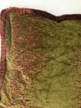 2 Moss Green And Red Pillow Covers 4 small