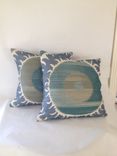 Blue And Green Sun Pattern Jacquard Pillow Cover 2 small