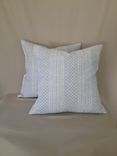 Blue And White Miguel Pattern Pillow Cover From Victoria Hagan Home Collection 3 small