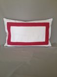 White With Hot Pink Trim Pillow Cover 1 small