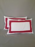 White With Hot Pink Trim Pillow Cover 2 small