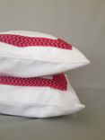 White With Hot Pink Trim Pillow Cover 3 small