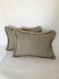 Burlap Thread Embroidered On Smoky Blue Heavy Linen Pillow Cover 2 small