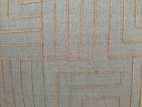 Burlap Thread Embroidered On Smoky Blue Heavy Linen Pillow Cover 3 small