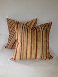 Gold And Red Striped Velvet Pillow Cover 1 small