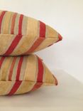 Gold And Red Striped Velvet Pillow Cover 5 small