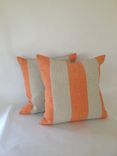 Contemporary Art Deco Orange And Tan Linen Pillow Cover 1 small