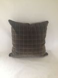 Charcoal Green Tint Velvet Squares Pillow Cover 3 small