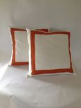 White With Orange Trim Pillow Cover 1 small