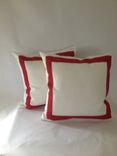 White With Hot Pink Trim Pillow Cover 1 small