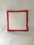 White With Hot Pink Trim Pillow Cover 2 small