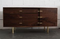 Fabulous Mid-Century Solid Walnut Media Cabinet 1 small