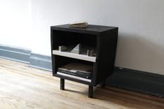Black As Nightstand - Torched Solid Ash 2 small