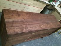 Elegant Mid Century Modern Claro Walnut Credenza 5 small