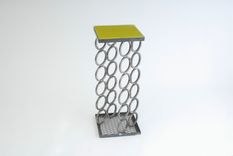 Steel Base Wine Rack/Occasional Table With Interchangeable Tops 2 small