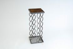 Steel Base Wine Rack/Occasional Table With Interchangeable Tops 3 small