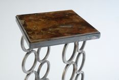 Steel Base Wine Rack/Occasional Table With Interchangeable Tops 4 small