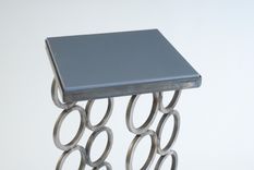 Steel Base Wine Rack/Occasional Table With Interchangeable Tops 5 small