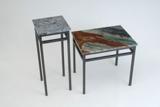 End Tables  Steel Base With Natural Stone Tops 2 small
