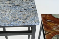 End Tables  Steel Base With Natural Stone Tops 3 small