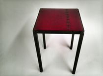 Red Hot Reclaimed Wood Metal Base End Table 1 small