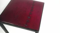 Red Hot Reclaimed Wood Metal Base End Table 2 small