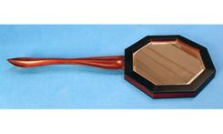 Octagonal Hand Mirror With Hand Carved Handle 2 small