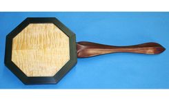 Octagonal Hand Mirror With Hand Carved Handle 7 small