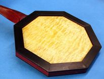 Octagonal Hand Mirror With Hand Carved Handle 8 small