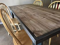 Steel Dining Table With Cedar Inlay 1 small