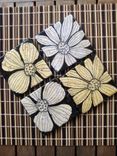 Tile Coasters Black And White Flowers Handmade With Original Artwork-Set Of 4 1 small