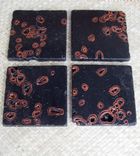 Coasters Handmade Travertine Black And Copper-Set Of 4 4 small