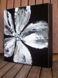 Poppy Painting -Original Black And White Abstract 2 small