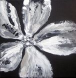 Poppy Painting -Original Black And White Abstract 3 small