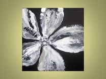 Poppy Painting -Original Black And White Abstract 4 small