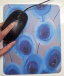 Mousepad Peacock Artwork Mouse Pad With Original Art- Blue Silver Grey By Devikasart 2 small